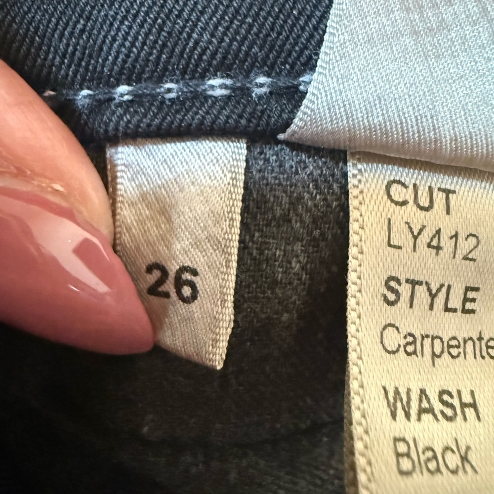 REFORMATION High-Rise Wide-Leg Black Jeans with Contrast Stitching, size 26 - Picture 5 of 11